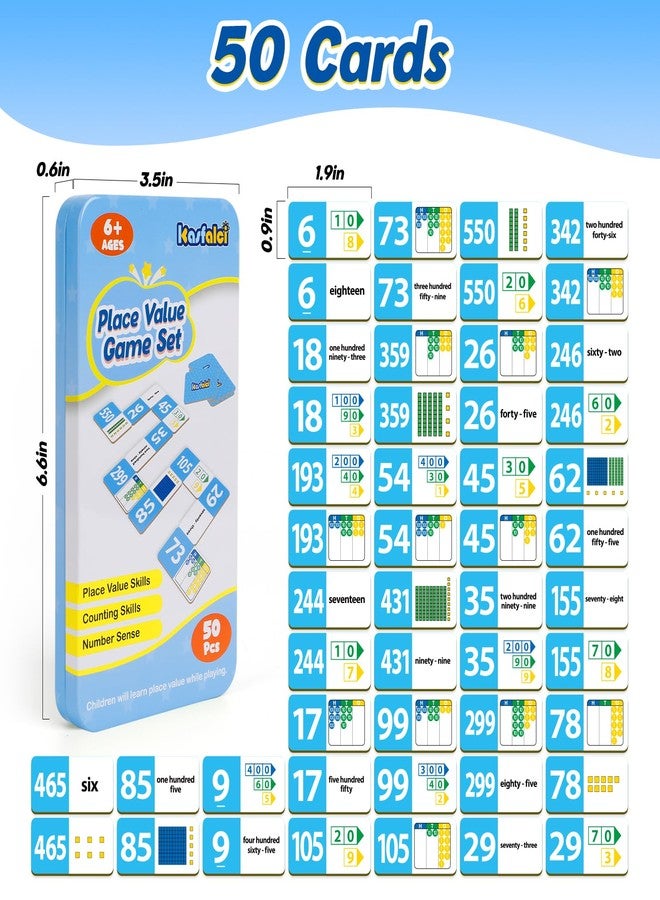 Kasfalci Place Value Dominoes Set,Math Manipulatives Games for Kids,Counting Toys,Learning Games,Preschool Learning Activities,Homeschool Supplies,Kindergarten Classroom Must Haves,1st 2nd 3rd Grade - Image 5